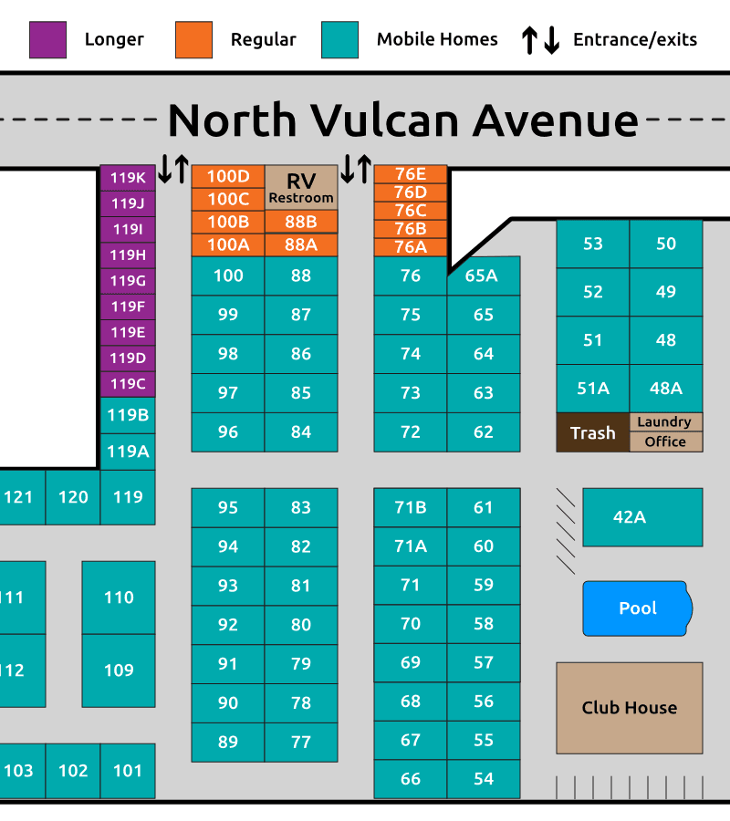 Riviera Mobile Home Park RV Map